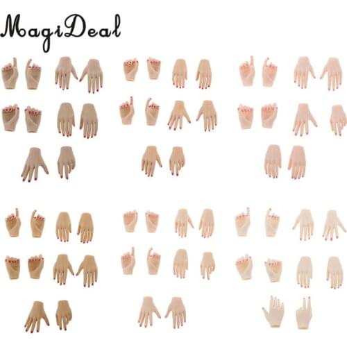 10Pcs PVC 1:6 Scale Womens Hand Models for 12 Inch Female Action Figure Body Dolls Children DIY Making Accs Toys