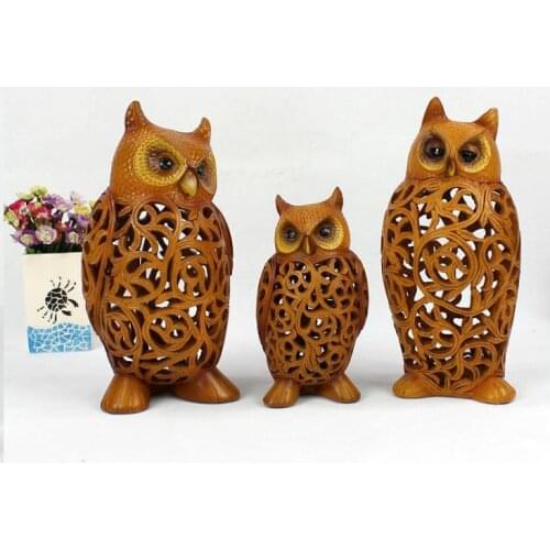 3pcs/set Resin material retro owl figurine ornament creative vintage animal sculpture for modern figurine home decoration