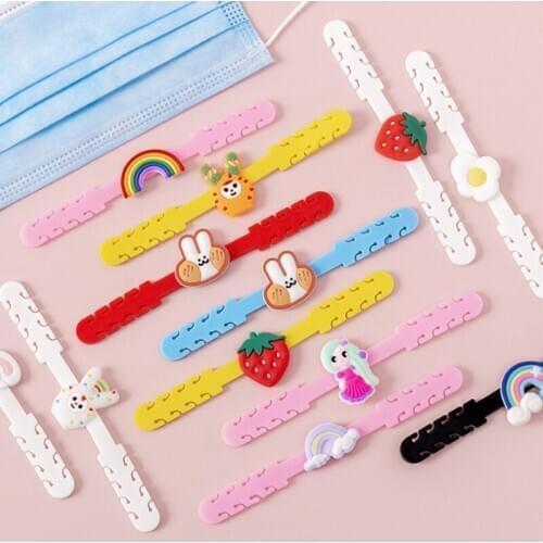 5Pcs Cute Face Mask Ear Hooks Adjustable Anti-slip Ear Protection Mask Extension Cartoon Buckle Masks Accessory Holder for Kids
