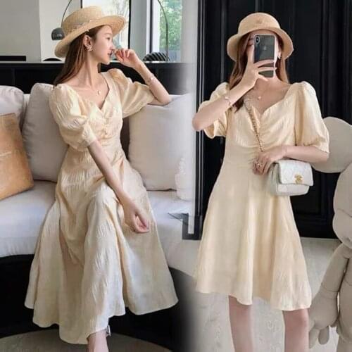 86804# Maternity Clothes Summer Chiffon V Neck Short Sleeves Loose Stylish Dress Pregnant Women Mom Dress