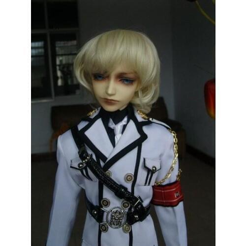 Doll Accessories BJD High-end Clothes Custom Made 70cm 72cm 1/3 1/4 Male Boy bjd Military Police Uniform White Blue Costume Suit