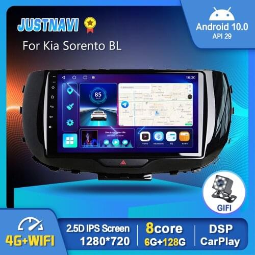 Android 10.0 Car Radio GPS For Kia Sorento BL 2002 2003 2004 -2008 6G 128G Carplay DSP Multimedia Video Player Navigator No DVD