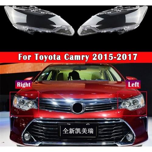 Car Front Headlight Lens Cover Lampshade Glass Lampcover Caps Headlamp Shell For Toyota Camry 2015 2016 2017 Auto Lamp Case