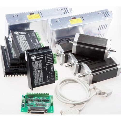 Free Ship US&US Ship 4AXIS Nema 23 Stepper Motor 425oz.in 3A dual shaft 112mm &Driver Controller board CNC Router Engraving