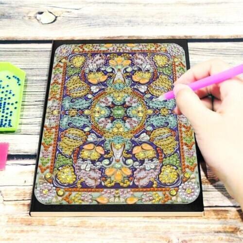 DIY Mandala Notebook Resin Diamond Personality Special Shaped Diamond Painting 50 Pages A5 Notebook Office Supplies