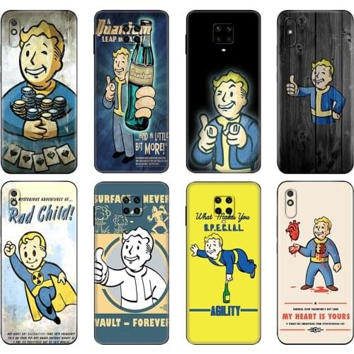 Black tpu Case For Xiaomi Redmi 7A 8 8A 9 9A 9C Case Redmi Note 8T 8 Pro T Note 9 9S 9 Pro Case Black Isle Studios game Fallout