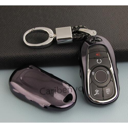 Black Car Key Cover W/ Keychain Holder Accessories For New Buick Enclave Encore GX Envision Lacrosse Regal Sportback Regal TourX