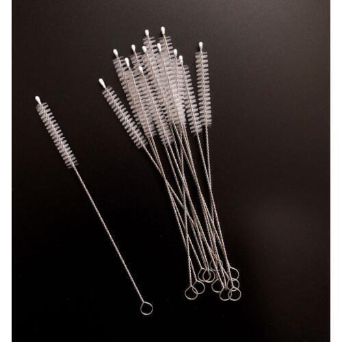 DHL 17.5cm Straw Brush Bottle Cleaners Stainless Steel Cleaning Brush Nylon Drinking Pipe Brush LX7489