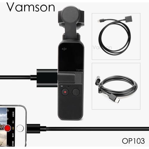 For DJI OSMO Pocket type-C USB Full Function Android IOS charging cable Black data line Accessories Vamson OP103