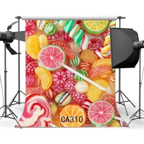 Photography Backdrops Candy-Lollipops Land Theme Seamless Newborn Baby Children Birthday Portraits Photo Background