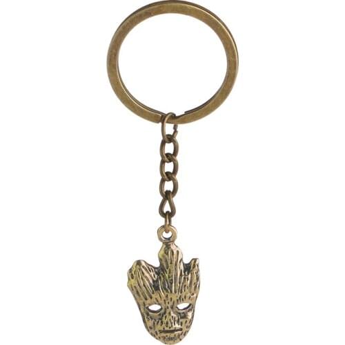 Classic Human Face Antique Bronze Plated Zinc Alloy Key Chain For Men Key Ring