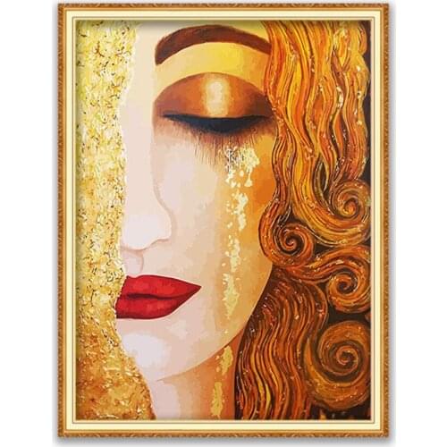 Klimt DIY Embroidery Cross Stitch 11CT Kits Needlework Craft Set Cotton Thread Printed Canvas Home Decoration For Living Room