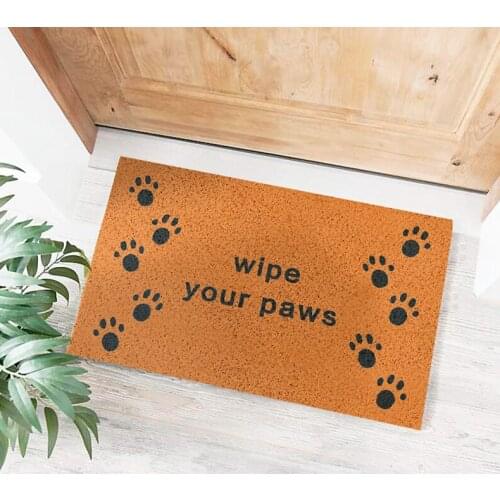 Custom Indoor doormat Anti-Slip Door Mat PVC Silk Loop Rug Nordic Minimalist Cat Pattern Entrance Mats