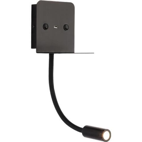 Creative Bedside Light with USB Charger Foyer Switch Wall Sconce Bedroom Pose Spotlight Penteadeira Arandela