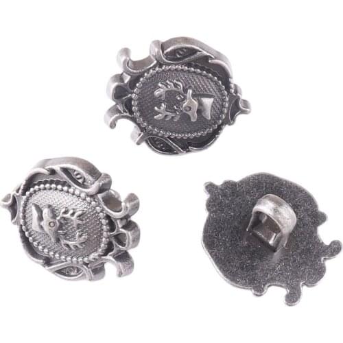 10 pcs Fashion Metal button Gun black sweater coat decoration shirt craft buttons accessories DIY