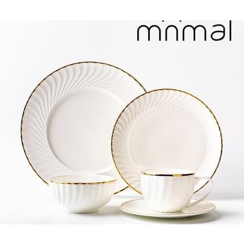 Gold Marble Dinner Plate Set Ceramic Kitchen Plate Tableware Set Food Dishes Rice Salad Noodles Bowl Soup Kitchen Cook Tool 1pc