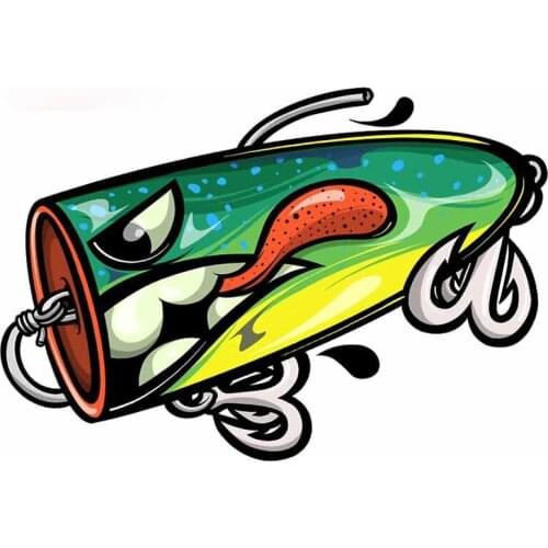 LLY-0497 Popular Car Stickers for Fishing Lure Modeling Decal PVC Waterproof Decal Laptop Trunk Self-adhesive Cars Decals Decor