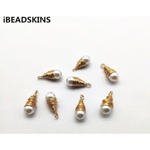 New arrival! 21x8mm 50pcs Copper/Imitation pearl Drop shape charm for Earrings parts,hand Made Earrings Findings Jewelry DIY