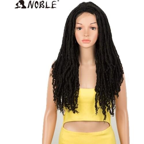 Noble Dreadlock Wig Long Black 26Inch Synthetic Soft Faux Locs Wigs Braiding Crochet Twist Hair Wigs For Black Women