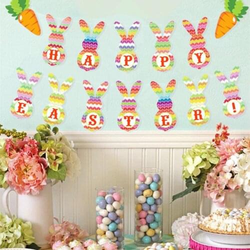 Easter Garland Banner Easter Decoration Easter Bunny Pendant