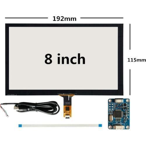 8 inch 192mm*116mm Raspberry Pi tablet PC navigation Capacitive Touch Digitizer Touch screen panel Glass USB Driver board