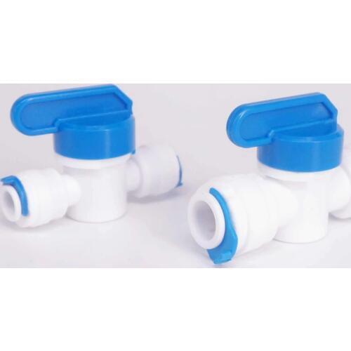 Fit for 1/4" 3/8" OD Tube Quick Fit Equal Ball Valve Connector Fitting Aquarium Reverse Osmosis RO Water Dispenser