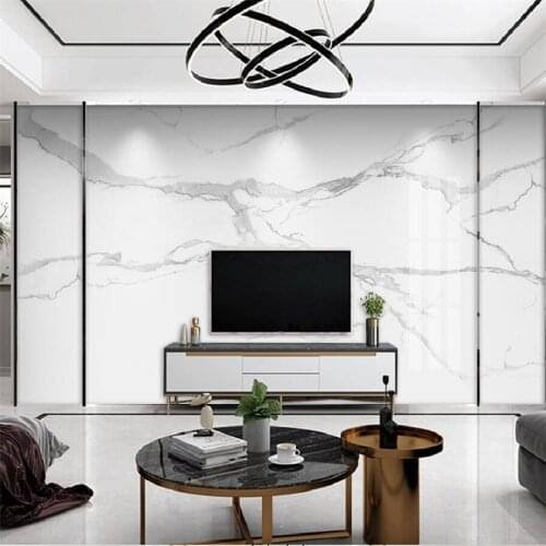 Custom wallpaper 3d marble pattern jazz white mural modern minimalist living room bedroom microcrystalline stone background wall