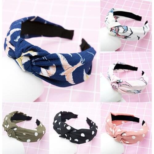 Hairband KnotWide FloralHeadband Vintage Hairband Womens Polka Dot Bow
