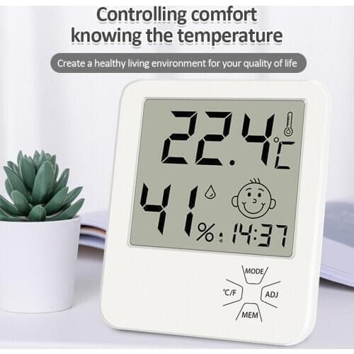 Practical Indoor Thermometer Humidity Gauge LCD Digital Thermometer Hygrometer Alarm Clock Thermo-Hygrometer Weather Station