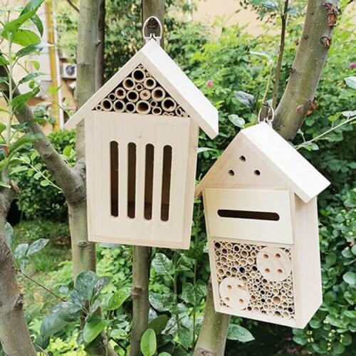 Durable Insect House Wooden Insect Bee House Honey Tools Wood Bee Breeding Shelter Garden Decoration Nests Box Insects Box