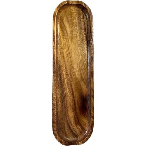 Teak Rectangular Wooden Plate Small Leaf Acacia Fruit Plate Snack Plate Wooden Tray Sushi Plate Spoon Shelf