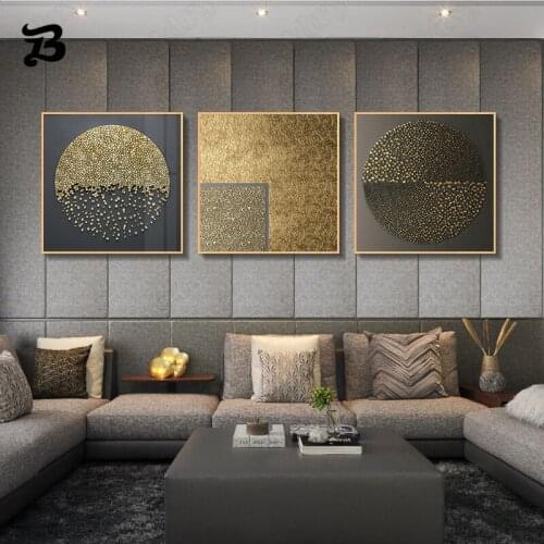 Golden Luxury Canvas Painting Wall Art Abstract Nordic Posters Prints Wall Pictures for Living Room Home Design Wall Decoration