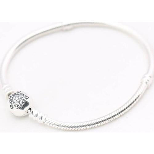 S925 Bracelets and Bangles for Women Gift Sparkling Star Clear CZ fit Lady Beads Charms pendants DIY