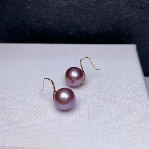 Shilovem 18k yellow gold Natural freshwater pearls Drop Earrings fine Jewelry women trendy wedding plant new myme10-10.56681zz
