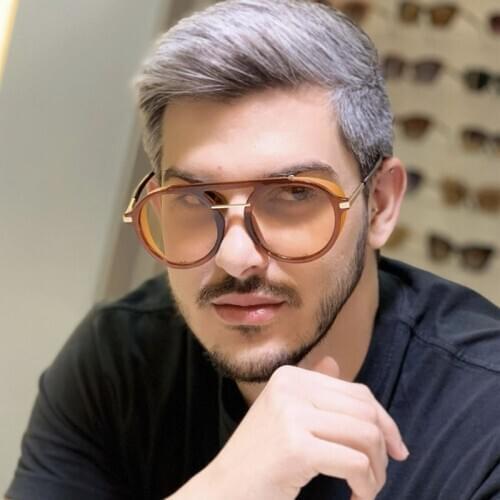 Classic Gothic Steampunk Sunglasses Men Round Metal Brand Designer Glasses Vintage High Quality UV400 Street Eyewear Shades