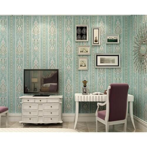 Beibehang Modern non woven wallpaper 3D simple bedroom study room living room wallpaper vertical striped television background