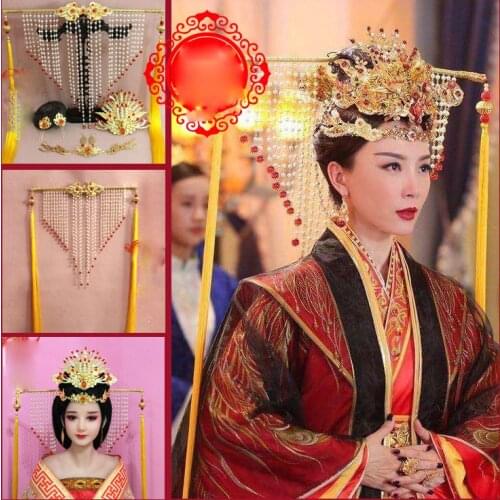 Phoenix Hair Tiara Long Tassel Ancient Chinese Princess Empress Wedding Tiara TV Play ZeTianJi Fighter of the Destiny
