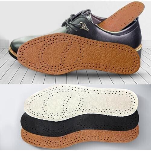 Ultra Thin Breathable Deodorant Leather Insoles Cowskin Instantly Absorb Sweat Replacement Inner Soles Shoes Insole Pads
