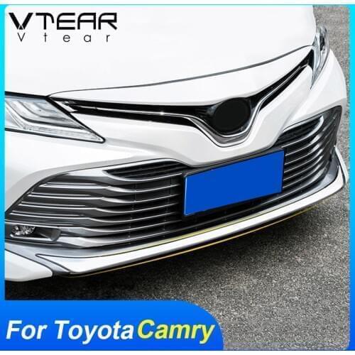 Vtear For Toyota Camry exterior Strip frame chrome styling decoration front bumper Trim Lower cover accessories car parts 2020