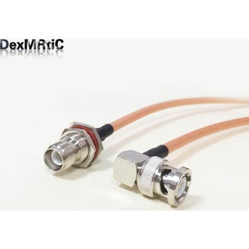 High quality low-loss BNC Right Angle Male Plug Switch RP-TNC Female Jack RF coax cable RG142 50CM 20"/100CM Adapter Wholesale