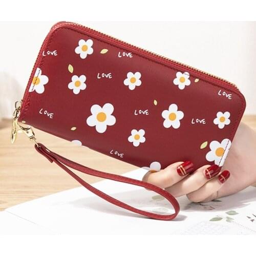 Women Lady Wallets Flower Long Zipper Coin Purse Cards Holder Woman Handbags Billfold Wallet Purses Clutch Money Wristlet Bags