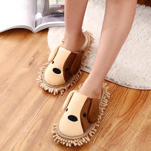 1 Pair Mop Slippers Washable Reusable Floor Dust Cleaning Shoe Slippers for Women Men