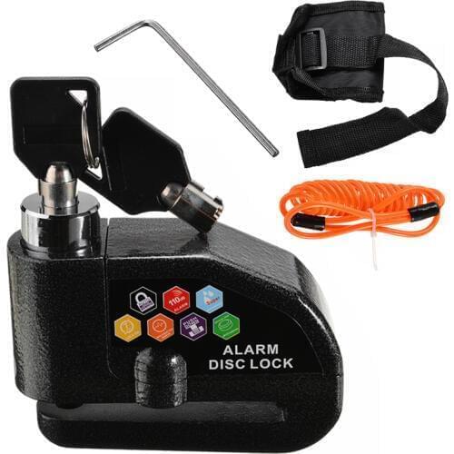 1pc Motorcycle Scooter Disc Brake Lock Moto Bicycle Anti-theft Wheel Lock Waterproof Security Alarm Protection Accessories