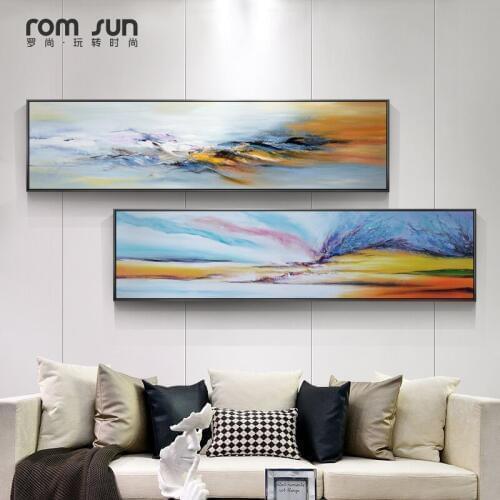 Abstract Colorful Landscape Sky Canvas Painting Poster Print Wall Art Pictures For Living Room Bedroom Dinning Room Studio Lobby