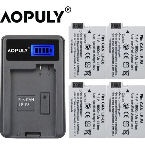 1800mAh LP-E8 LPE8 LP E8 Battery for Canon EOS 550D 600D 650D 700D X4 X5 X6i Battery+LCD USB Dual Charger
