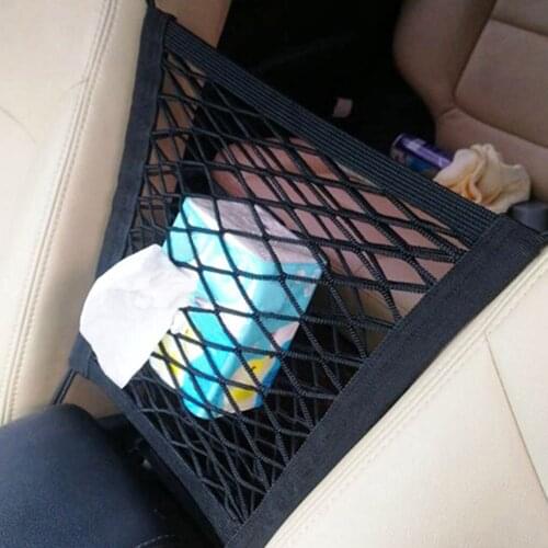 Car Organizer Seat Back Storage Bag Luggage Holder Pocket for Car Styling Strong Elastic Car Mesh Net Bag Between