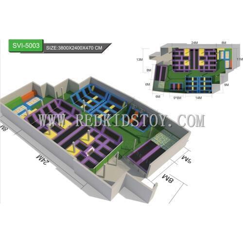 Custom-made Large Indoor Trampoline Park CE Certified Adults Indoor Trampoline HZ-LG018