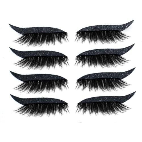 Color Glitter Waterproof Eyelid Line Stick Reusable Eyeliner Sticker Self-adhesive Strips Cat Style Eyeliner Smokey Makeup Tool