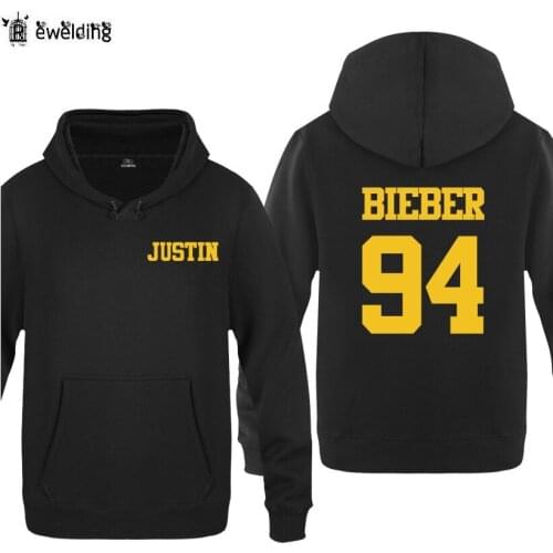 Mens Hoodies Music Rock Justin Biebe 94 Printed Hoodie Men Hip Hop Fleece Long Sleeve Mens Sweatshirt Skate Pullover Coat New