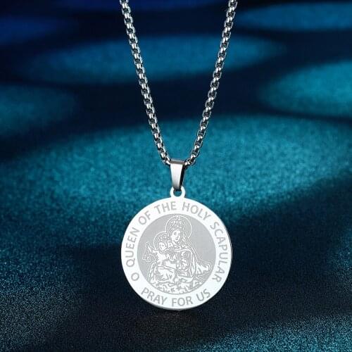Chandle O Holy Scapular Round Religious Medal EXCLUSIVE necklace